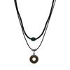 Anillo Colgante Estilo Étnico Retro de Nicho Collar Retro Hecho a Mano de Doble Capa Lujo Accesible Decoración Femenina de Nicho de Gama Alta