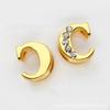 8MM Dourado Meio Diamante Letra DIY Acessórios de Joia Peças Vestíveis Acessórios Liga de Zinco Contas de Letras Inglesas