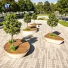 Fabricante de Cadeiras para Praças Comerciais com Assentos Dispersos em Múltiplos Grupos, Composto de Cimento GRC, e Parques com Paisagismo
