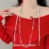 Linda Dama~Colar Empilhado de Bolinhas Retro Francês com Laço e Pérolas, Corrente de Suéter Fashion e Exquisite para Mulheres