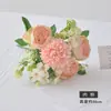 Ramo de Boda Artificial 6 Cabezas Rosa Loto con Rocío Atrezzo Fotografía de Boda Ramo de Novia Flores Artificiales