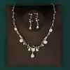 Traje de tocado nupcial accesorios para el cabello corona diadema aretes boda collar de boda coreana joyería accesorios de boda venta al por mayor