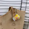 Mini Copo de Pipoca Simulado, Copo de Serragem de Madeira, Artesanato de Plástico, Brinquedos de Comida, Chaveiro, Pequeno Pingente, Brinde Corporativo
