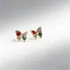 Novos Brincos Exquisitos de Borboleta Colorida Cravejados com Diamantes, Super Estilo Fada, Brincos Pequenos e Delicados, Brincos de Luxo Leve e de Alta Qualidade para Mulheres