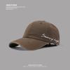 Gorra de béisbol con bordado de letras para mujer, estilo coreano, combina con todo, con gran circunferencia de cabeza y cara mostrada, para parejas y hombres.