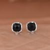 Pendientes de botón de plata S925 Golden Deer King con diseño artístico de galvanoplastia, pequeños cubos de azúcar con incrustaciones de ágata negra, pendientes de temperamento para mujer