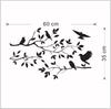 Pegatinas de pared transfronterizas con diseño de pájaro tallado en rama, para sala de estar, dormitorio infantil, autoadhesivas decorativas extraíbles 8208
