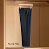 Pantalones rectos de color liso, nuevo estilo primavera y otoño, cómodos y versátiles, adelgazantes y que realzan la altura, resistentes a las arrugas, pantalones de vestir casuales para hombre