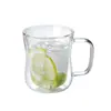 Taza de Vidrio Aislada de Doble Capa con Asa Resistente al Calor para Leche, Café, Té, Taza para Bebidas Calientes, Taza Doméstica de Vidrio de Borosilicato Alto