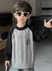 9834 Suéter Infantil Outono/Inverno 2026 Novo Modelo Camisa Base de Tricô de Inverno Infantil para Meninos Camada Interna Roupa de Inverno