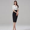 Vestido de costura de cintura alta com decote em V 2023 Verão Novo Estilo Coreano Camisa Fina Moda Slim-Fit Vestido de Quadril para Mulheres