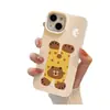 Funda de teléfono Oso Papá para Apple 16, iPhone 15 modelo nuevo, 14 Plus, diseño creativo, 12 con textura de lichi, 11, estilo popular