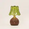 Luminária de mesa de vidro cor de nogueira vintage para drop-shipping, luminária de cabeceira retro americana para quarto, luz decorativa de ambiente para hall de entrada