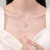 Collar transfronterizo de plata esterlina S925 con colgante de perla de agua dulce natural y moissanita a juego. Venta al por mayor.