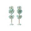 Pendientes y accesorios de collar florales frescos de verano, pendientes de borla para mujer estilo dulce, juego de joyería de lujo ligero de alta gama