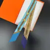 Outono Novo Casual Letras Feminino Versátil Decorativo Bolsa de Laço Lenço de Seda Fino Estreito Faixa de Cabelo Fita Pequena Lenço de Seda Transfronteiriço