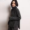 Otoño e Invierno Nuevo Estilo Hilo Floral para Mujer Cuello Alto Versátil Suelto Casual Tejido Grueso Estilo Perezoso Camisa para Capa Interior