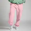 Calça de Moletom Europeia e Americana Amazon para Mulheres Outono e Inverno, Corte Solto, Tamanho Grande, Forrada com Fleece, Espessa, Quente, Fashion, Emagrecedora