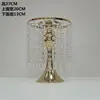 Florero de mesa, accesorios para bodas, nuevo arreglo floral con cortina de cuentas de cristal, decoración de lugar de boda, decoración de mesa principal, adornos de hierro forjado