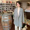 Abrigo de Lana de Alpaca de Doble Faz de Longitud Media con Cuello de Solapa Doble y Cordones Sueltos para Mujer 25 Nuevo Estilo Otoño e Invierno