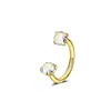 Novo Argola de Nariz em Aço Inoxidável Transfronteiriça 20g com Zircônia Dupla Barra C Argola Versátil para Cartilagem Auricular Joia para Piercing Corporal Ornamento Nasal em Estoque