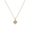 Collar multicapa de acero inoxidable chapado en oro de 18 quilates con forma de corazón, ojo de diablo incrustado con circonita, moda de tendencia de personalidad versátil para mujer