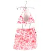 Biquíni de Comércio Exterior Maiô Feminino Estilo Ins Coreano Férias Sexy Três Peças Dividido Roupa de Banho para Fonte Termal