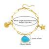 Tornozeleira Nova de Concha de Verão Tornozeleira de Aço Inoxidável Alta Qualidade Não Desbota Estrela do Mar Azul Concha Joia de Praia