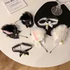 Faixa de Cabeça com Orelhas de Gato Preenchidas Gargantilha de Sino de Gato para Menina Fantasia Cosplay Faixa de Cabeça Estilo Coreano Joia para Faixa de Cabeça