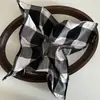 Estilo Coreano Retro Cuadrado Grande de Cuadros Negros y Blancos Círculo de Tela para el Cabello Flor de Cabeza Lazo Cola de Caballo Nuevo Estilo Círculo para el Cabello Accesorios para el Cabello para Mujeres