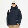 Chaqueta de plumón cálida para hombre, Versátil, Moderna, Sencilla, Informal, Cuello camisero, Color liso, Ropa exterior para jóvenes, Engrosada para jóvenes