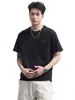 Roupas Masculinas Fengshe / Camiseta Simples de Manga Curta para Homens 2026 Nova Verão Estilo Americano Marca da Moda Solta Casual Gola Redonda Manga Meia