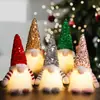 Muñeco navideño sin rostro con borde transfronterizo, sombrero de lentejuelas decorativo, adornos brillantes, lindo gnomo Rudolph