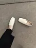Chuyu Ji Sapatos Casuais Loafers Planos Suaves Estilo Retro Francês Feminino Couro Macio Solado Macio Slip-On