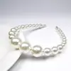 Diadema de Perlas Simple Estilo Nuevo Europeo y Americano Hecha a Mano Diadema de Perlas de Tamaño Completo Versátil Dulce Elegante Accesorios para el Cabello de Celebridad de Internet para Mujeres