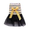 Verano Nuevo Amazon Transfronterizo Perro Mediano Pequeño Gato Bomei Teddy Mascota de Dos Patas Vestido de Gasa Negro con Lazo Amarillo