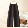Pantalones Caqui de Pierna Ancha para Mujer 2026 Primavera y Otoño Nuevos Pantalones Largos Casuales Cintura Alta Versión Estrecha Pierna Recta Curva Pantalones de Traje