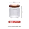 Frasco Transparente de Vidrio con Rayas Verticales de Boca Grande Multifuncional tipo Nido de Pájaro, Botella para Subenvasado de Pescado en Caldo Fresco, Frasco Sellado para Almacenamiento de Mermelada y Miel