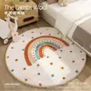 Alfombra redonda de felpa sintética tipo cachemira, amigable con la piel, para dormitorio, habitación infantil, alfombra refrescante para mesita de noche, alfombra para la primera celebración de cumpleaños de bebé