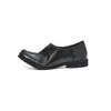 Zapatos planos de mujer con puntera dividida de piel de caballo lavada, nuevo modelo otoño e invierno, piel genuina por dentro y por fuera, cómodos zapatos de pezuña de cerdo, botines de corte medio para mujer