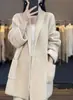 Estilo Coreano Otoño/Invierno Estilo Perezoso Suéter de Punto Grueso Talla Grande Top Temperamental de Longitud Media Cárdigan Holgado de Punto Abrigo Tendencia para Mujer