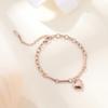 Pulseira de corrente em forma de coração transfronteiriça europeia e americana ouro rosa aço titânio pulseira fábrica atacado corrente clavicular popular personalizada Feminina