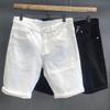 Calças masculinas de verão de cinco pontas, primavera e outono de 2023, novas calças jeans de comprimento médio para jovens, shorts soltos e retos, moda masculina