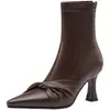 Botines Chelsea, botines de moda de punta para mujer, botines sencillos de primavera y otoño para mujer, nuevos zapatos de tacón alto de moda para otoño e invierno 2026, estilo de mujer