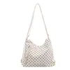 Nova bolsa de ombro casual rosa da moda com bolinhas, mochila simples estilosa para o dia a dia