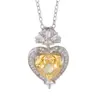 Otoño e invierno nuevo joyería Huabi diamante de alto carbono corte flor de hielo diamante amarillo cobre incrustado traje con forma de corazón 10*10