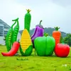 Esculturas de Frutas e Vegetais de Simulação para Exterior Fibra de Vidro Jardim Gramado Paisagem Modelos de Repolho Milho Pimenta Ornamentos Grandes