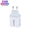 Adaptador de energia GaN de nitreto de gálio PD55W de alta potência para notebook e celular, dedicado para uso transfronteiriço.