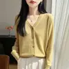 Cardigan de punto chic estilo coreano para mujer, prenda exterior fina con cuello, adecuado para protección solar y como top para cubrirse del aire acondicionado