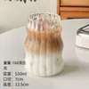 Taza de nube transfronteriza taza de café de vidrio ins, taza de pajita de rayas en espiral para el hogar, taza de té con leche de vidrio de borosilicato alto
